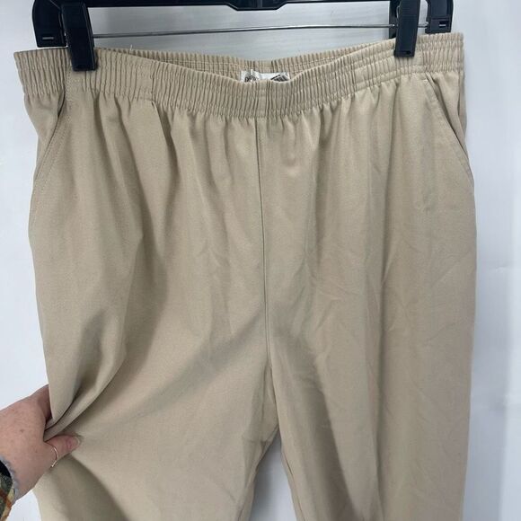 Draper's & Damon's Womens Cropped Pants Elastic Waist Pockets Casual Tan 18P - Picture 9 of 11
